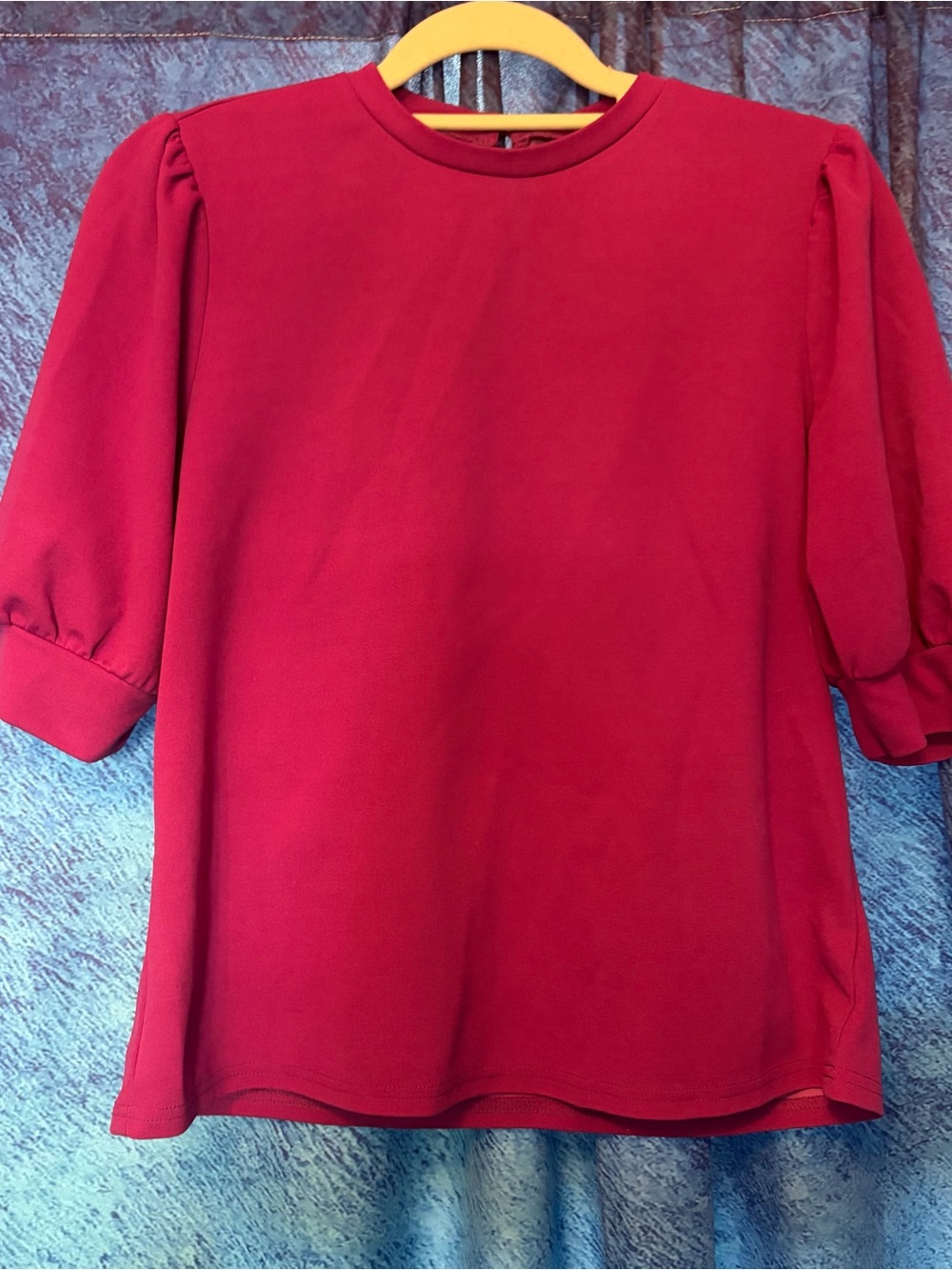 Women's Berry Puff Sleeve Top - Classic Crewneck